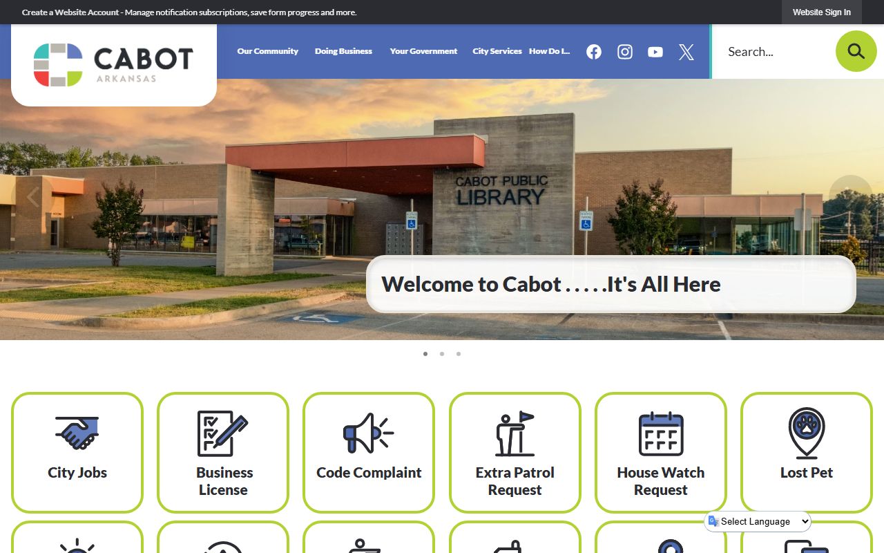 Cabot city website for Cabot Criminal History