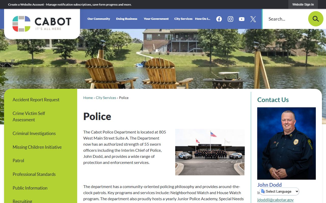 Cabot Police Department for Cabot Criminal History