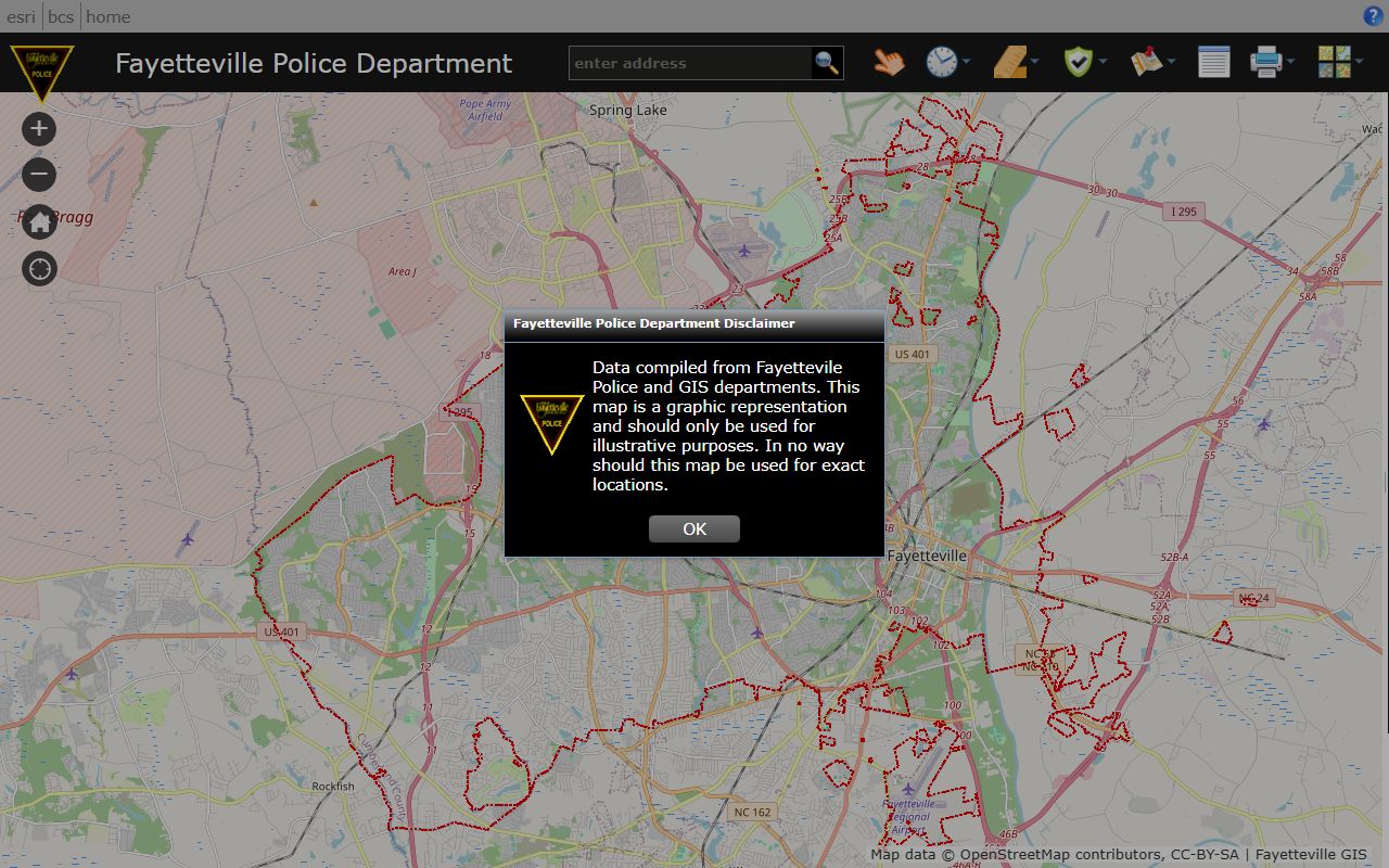 Fayetteville crime mapping portal for Fayetteville Criminal History search
