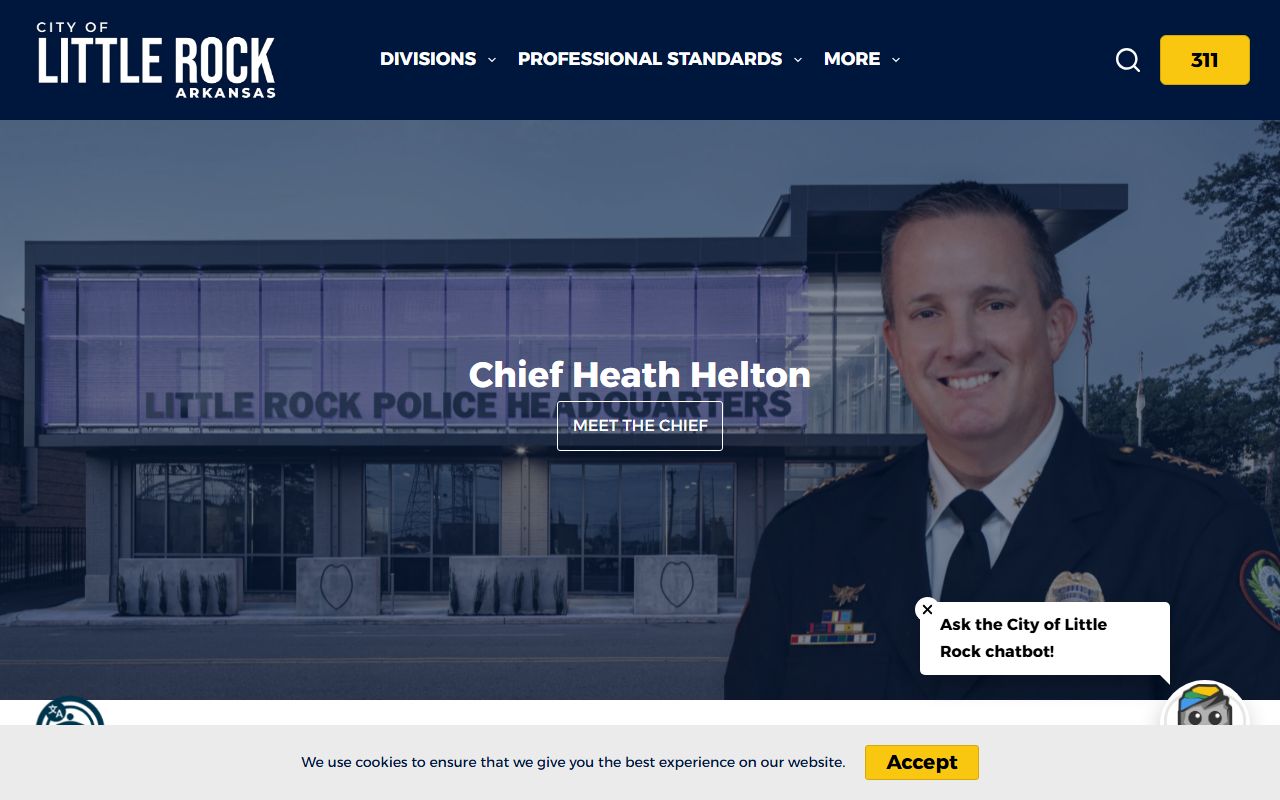 Little Rock Police Department homepage for Little Rock Criminal History records