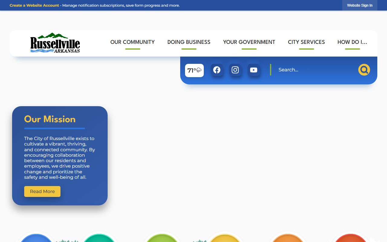 Russellville city website for Russellville Criminal History info