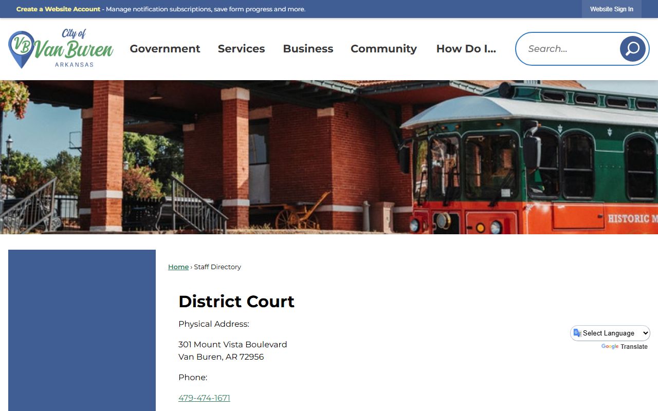 Van Buren District Court for Van Buren Criminal History