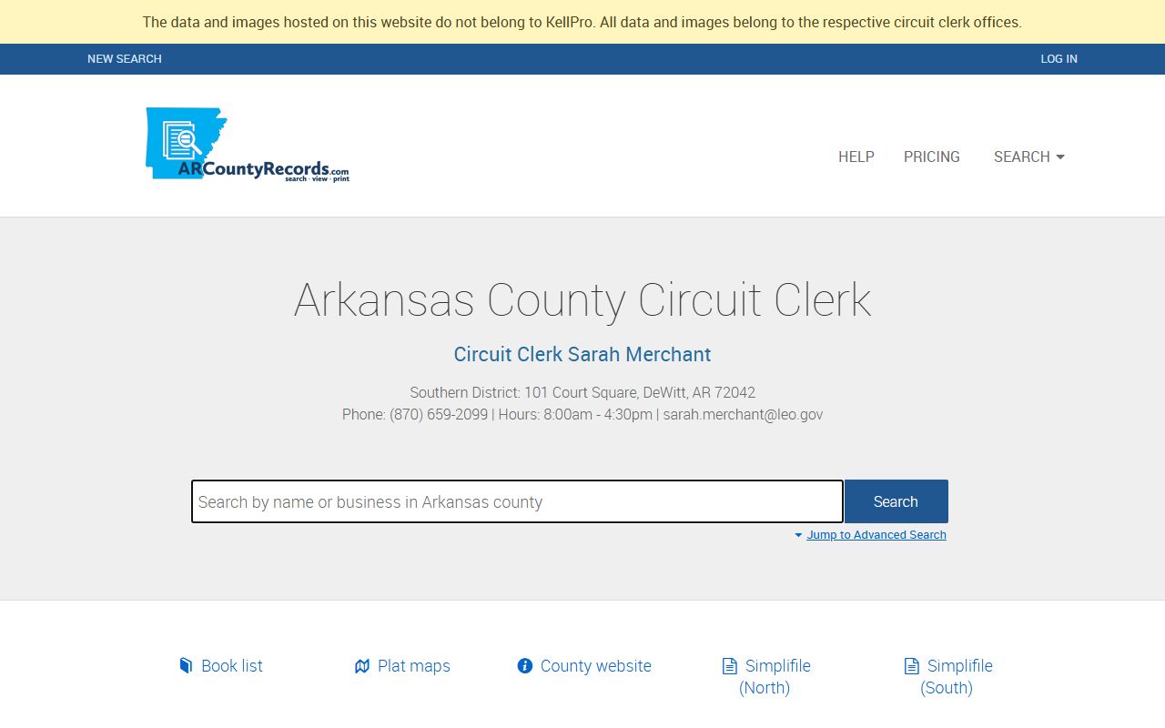 Arkansas County land records portal for criminal history search