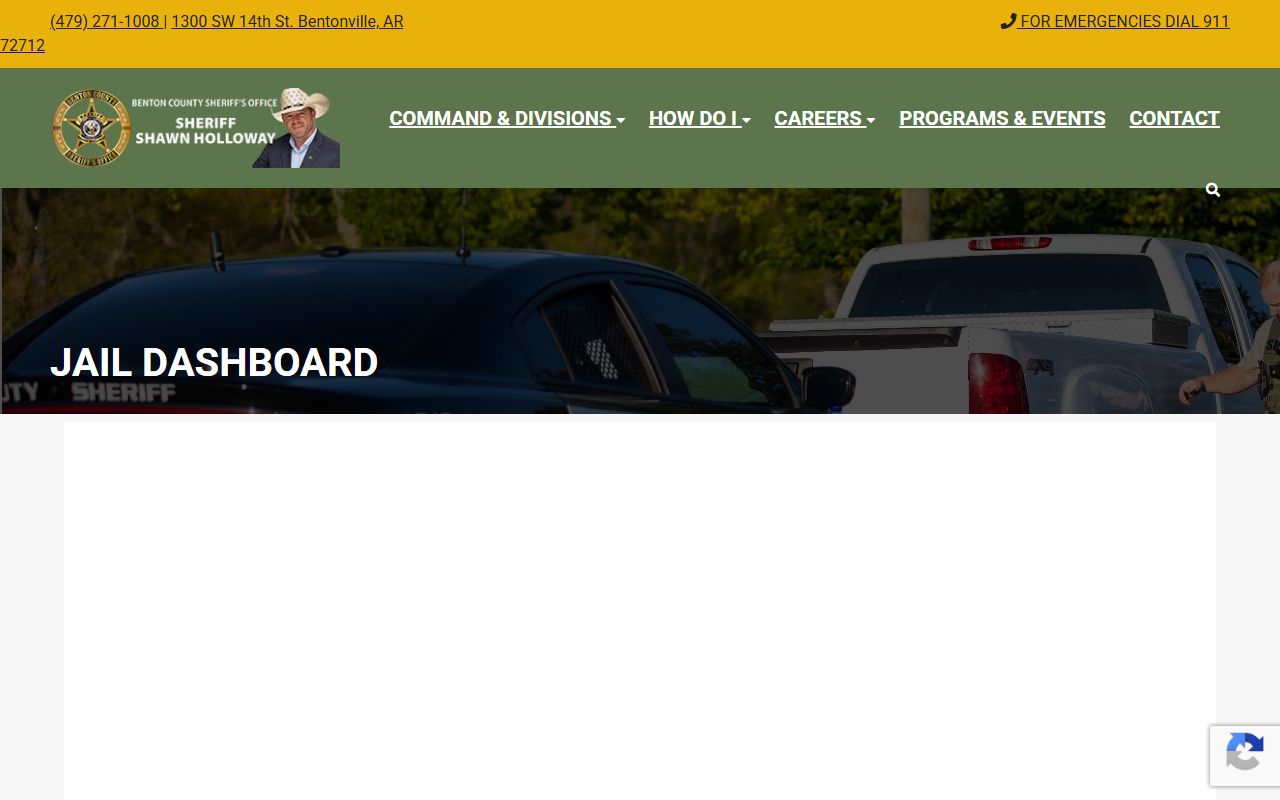 Benton County jail dashboard for criminal history tracking