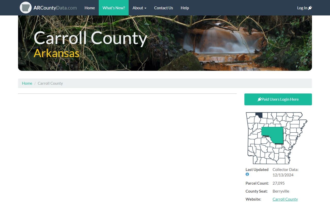 Carroll County AR data for criminal history search
