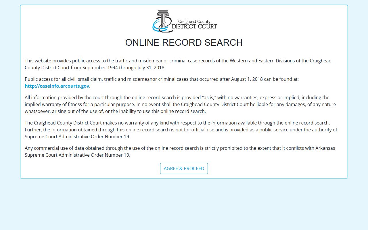 Craighead County Criminal History district court legacy search