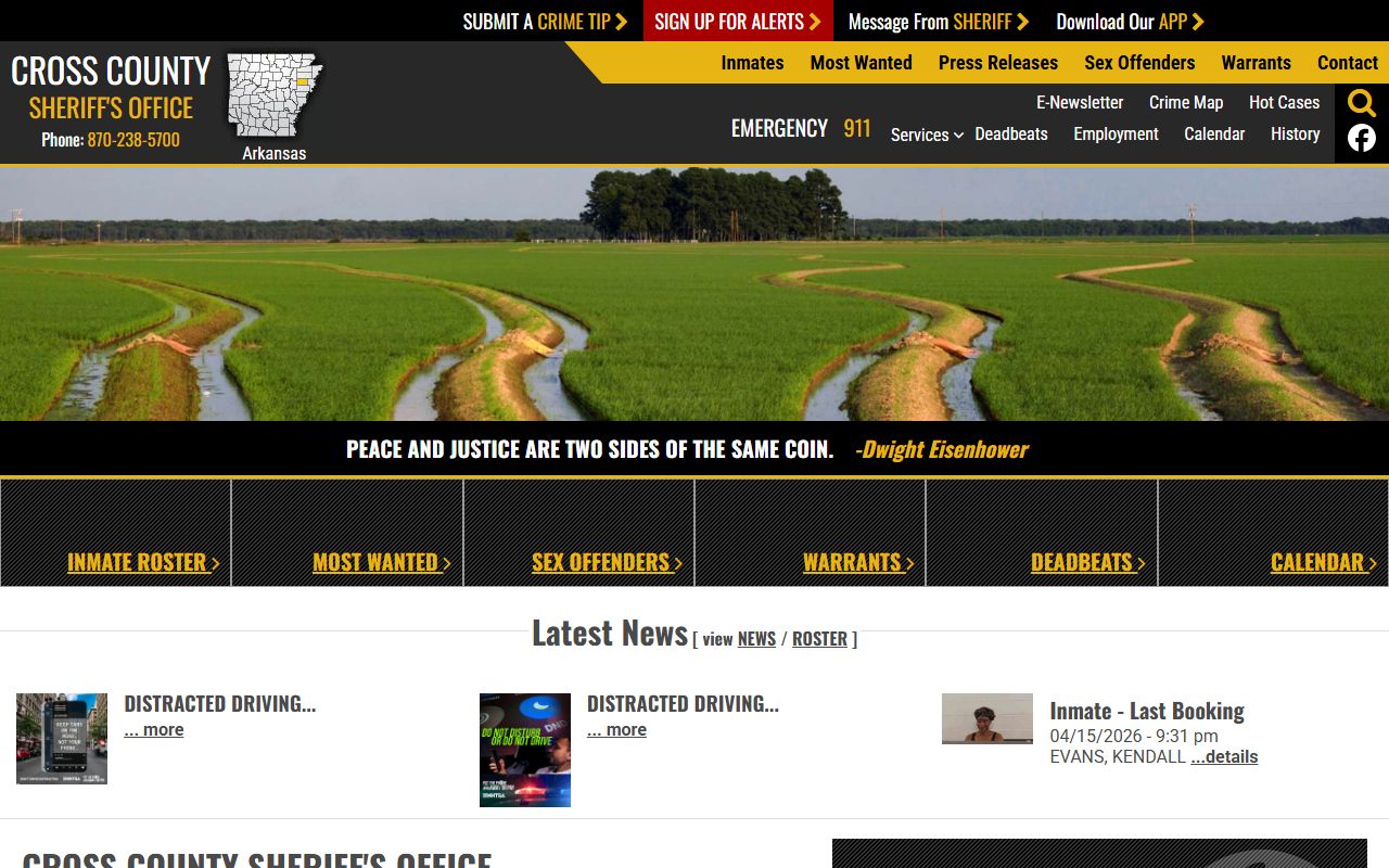 Cross County Criminal History sheriff office website