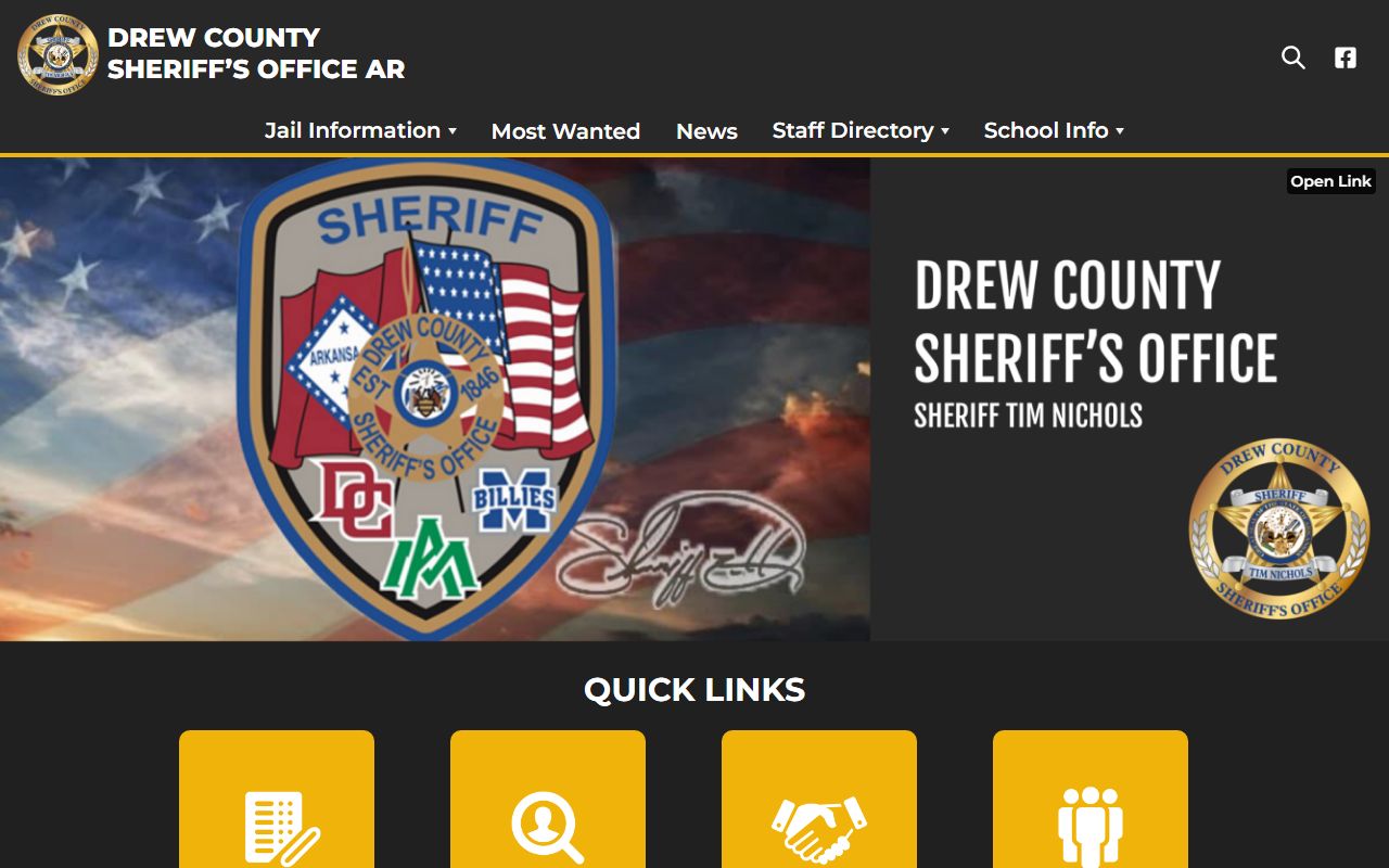 Drew County Criminal History sheriff office website