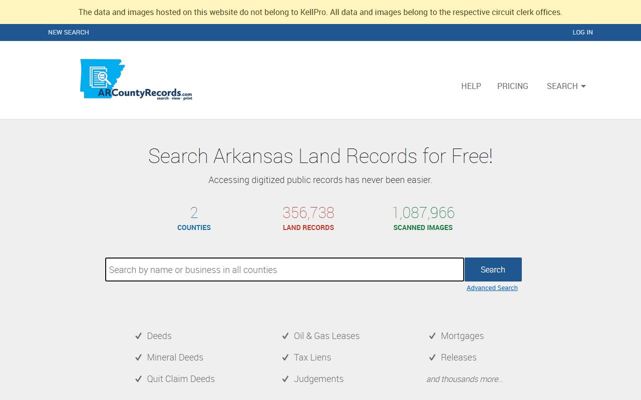Independence County Land Records tied to Criminal History filings