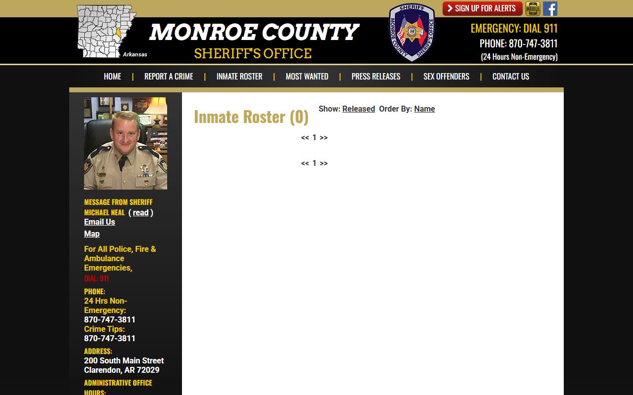Monroe County Arkansas Criminal History inmate roster