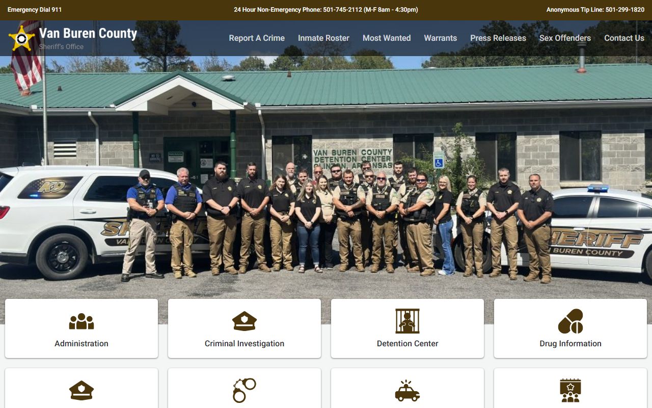 Van Buren County Sheriff site for Criminal History records