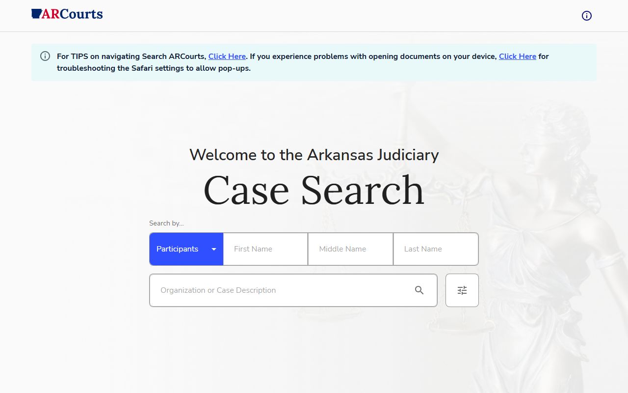 Arkansas CourtConnect Search for Arkansas Criminal History cases