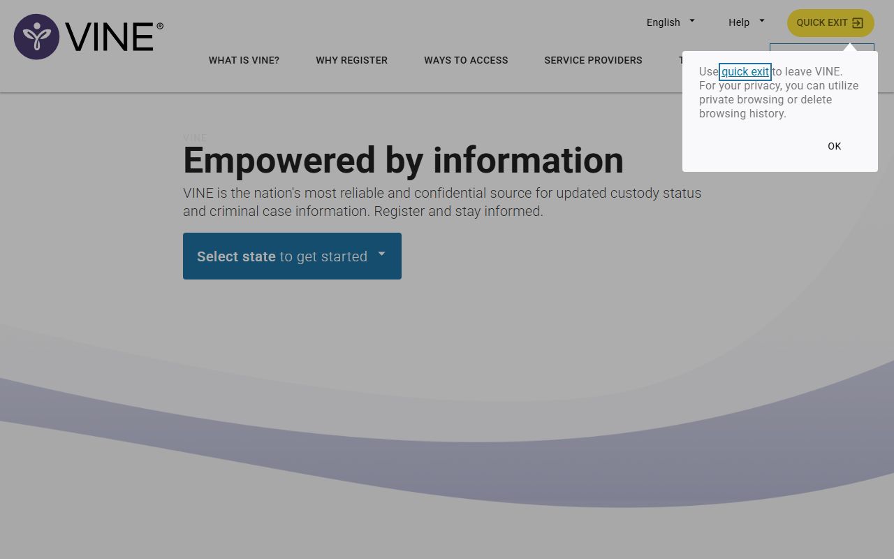 VINELink Victim Notification for Arkansas Criminal History